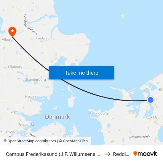 Campus Frederikssund (J.F. Willumsens Vej) to Rødding map
