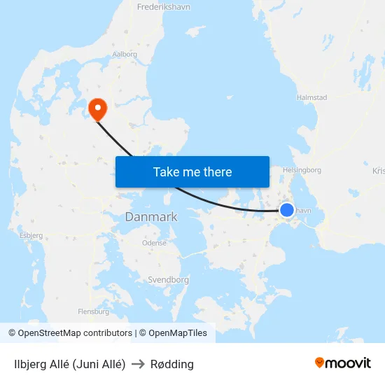 Ilbjerg Allé (Juni Allé) to Rødding map