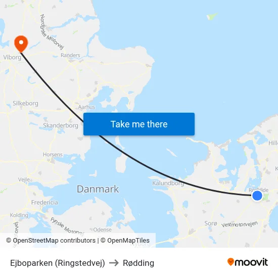 Ejboparken (Ringstedvej) to Rødding map