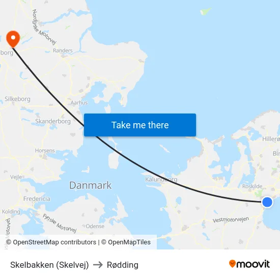 Skelbakken (Skelvej) to Rødding map