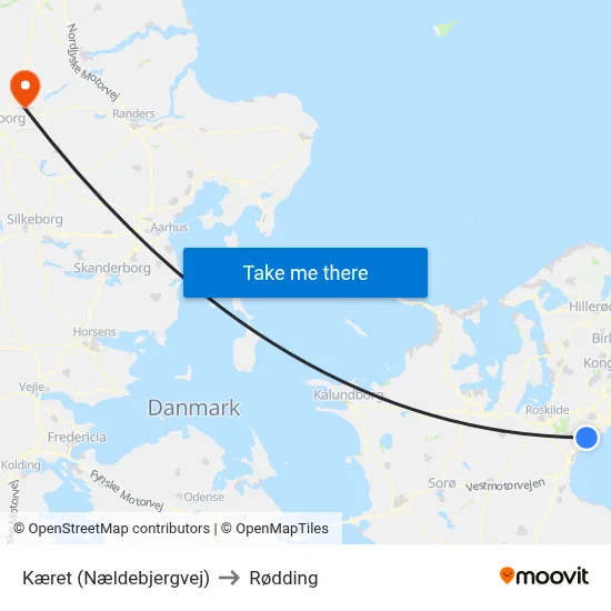 Kæret (Nældebjergvej) to Rødding map