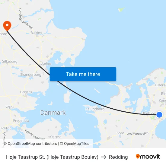 Høje Taastrup St. (Høje Taastrup Boulev) to Rødding map