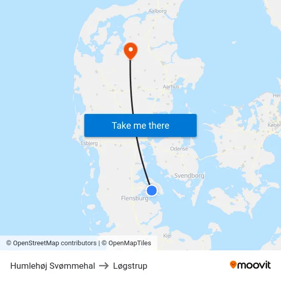 Humlehøj Svømmehal to Løgstrup map