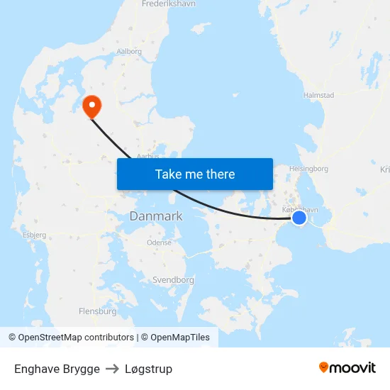 Enghave Brygge to Løgstrup map
