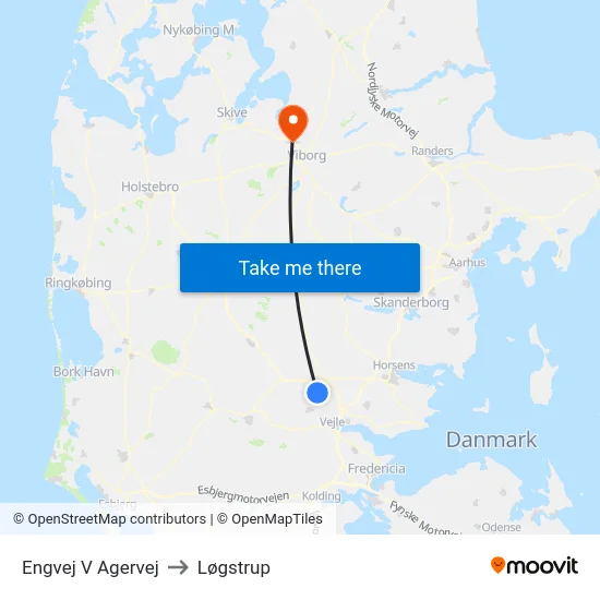 Engvej V Agervej to Løgstrup map
