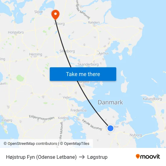Højstrup Fyn (Odense Letbane) to Løgstrup map