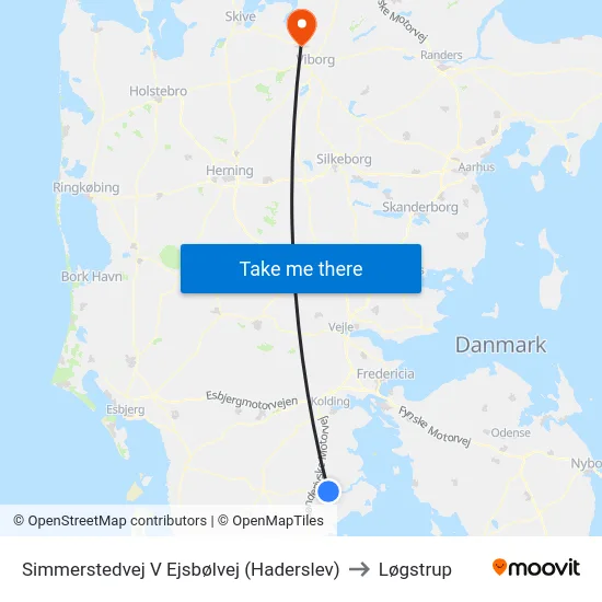 Simmerstedvej V Ejsbølvej (Haderslev) to Løgstrup map