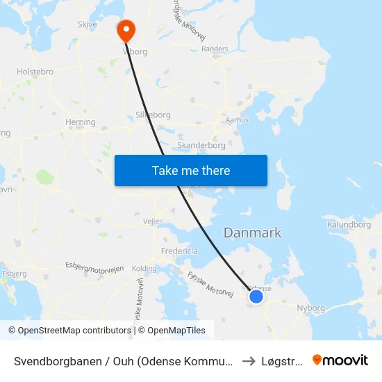 Svendborgbanen / Ouh (Odense Kommune) to Løgstrup map