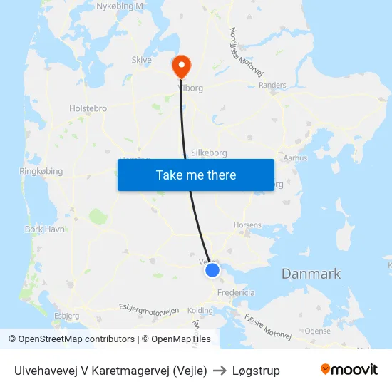 Ulvehavevej V Karetmagervej (Vejle) to Løgstrup map