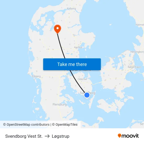 Svendborg Vest St. to Løgstrup map