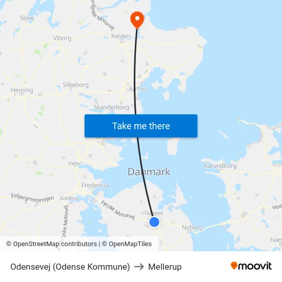 Odensevej (Odense Kommune) to Mellerup map