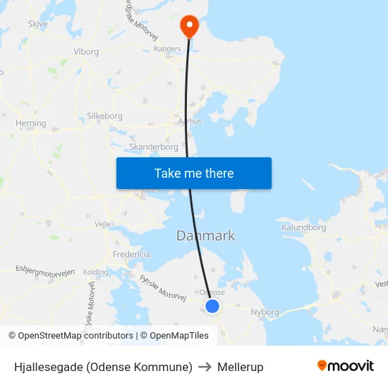 Hjallesegade (Odense Kommune) to Mellerup map