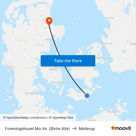Foreningshuset Mo.Ve. (Østre Alle) to Mellerup map