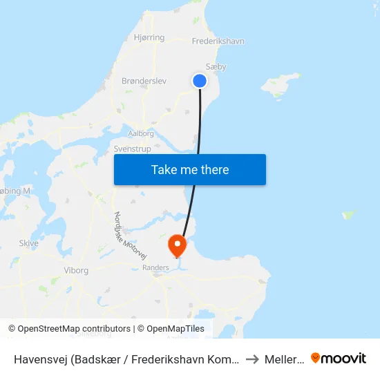Havensvej (Badskær / Frederikshavn Kommune) to Mellerup map