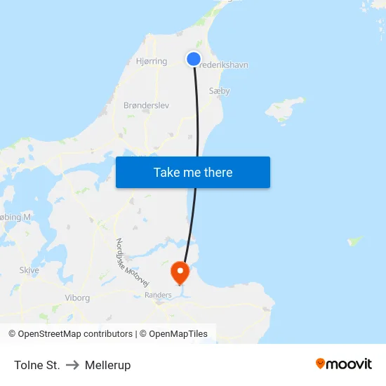 Tolne St. to Mellerup map