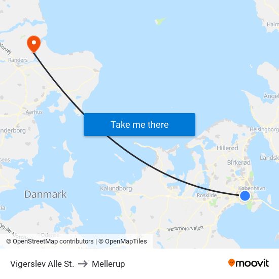 Vigerslev Alle St. to Mellerup map