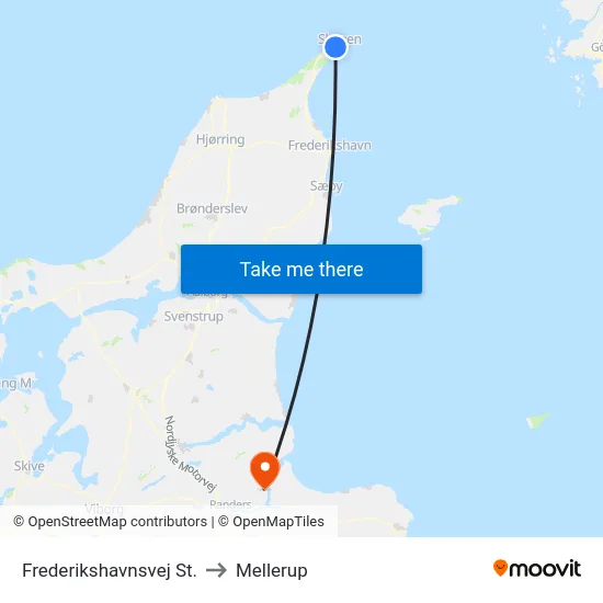 Frederikshavnsvej St. to Mellerup map
