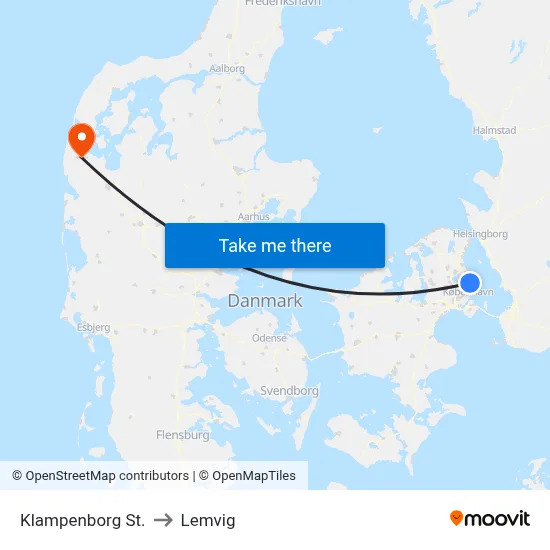 Klampenborg St. to Lemvig map