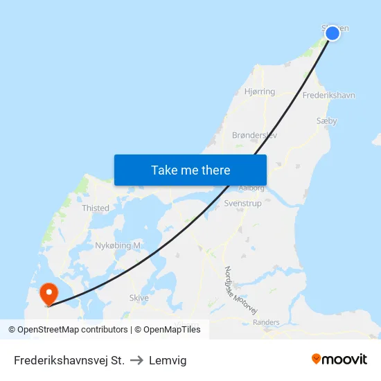Frederikshavnsvej St. to Lemvig map