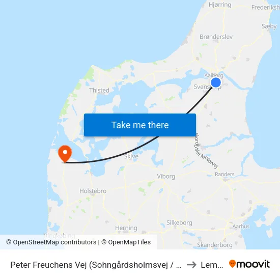 Peter Freuchens Vej (Sohngårdsholmsvej / Aalborg) to Lemvig map