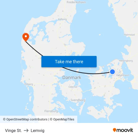 Vinge St. to Lemvig map