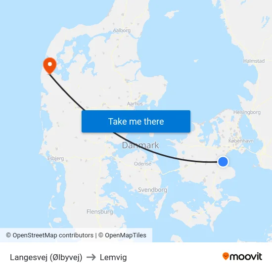 Langesvej (Ølbyvej) to Lemvig map