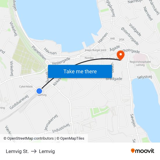 Lemvig St. to Lemvig map