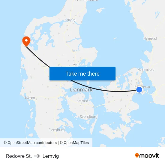 Rødovre St. to Lemvig map