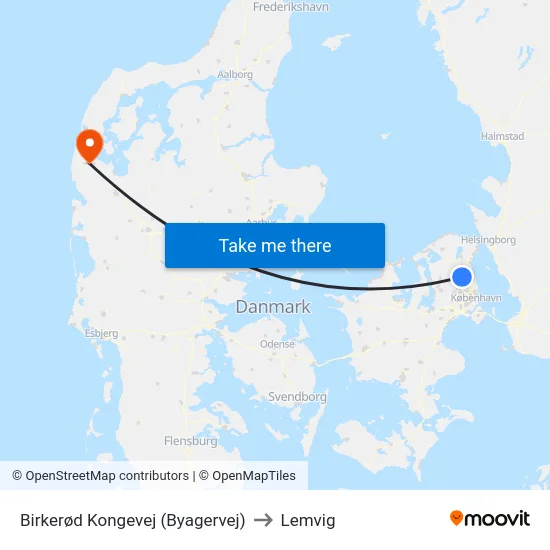 Birkerød Kongevej (Byagervej) to Lemvig map