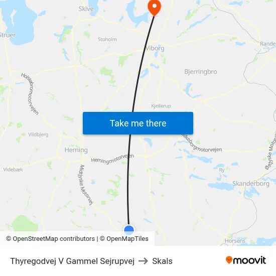 Thyregodvej V Gammel Sejrupvej to Skals map