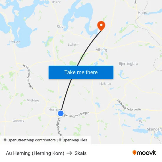Au Herning (Herning Kom) to Skals map