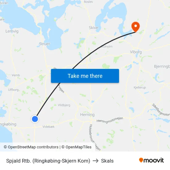 Spjald Rtb. (Ringkøbing-Skjern Kom) to Skals map