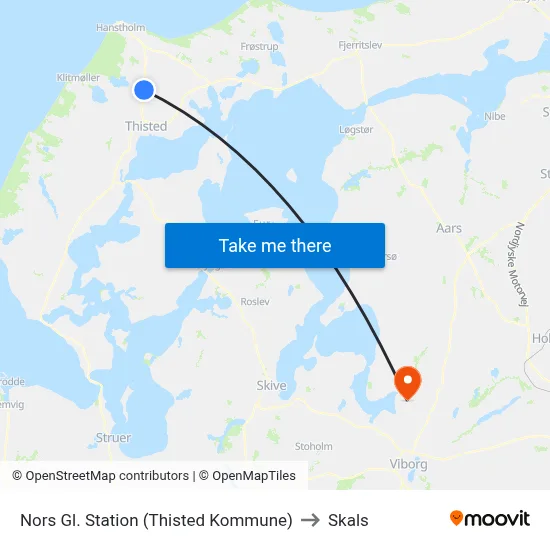 Nors Gl. Station (Thisted Kommune) to Skals map