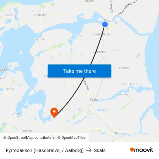 Fyrrebakken (Hasserisvej / Aalborg) to Skals map
