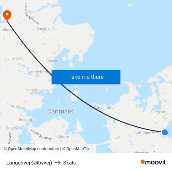 Langesvej (Ølbyvej) to Skals map