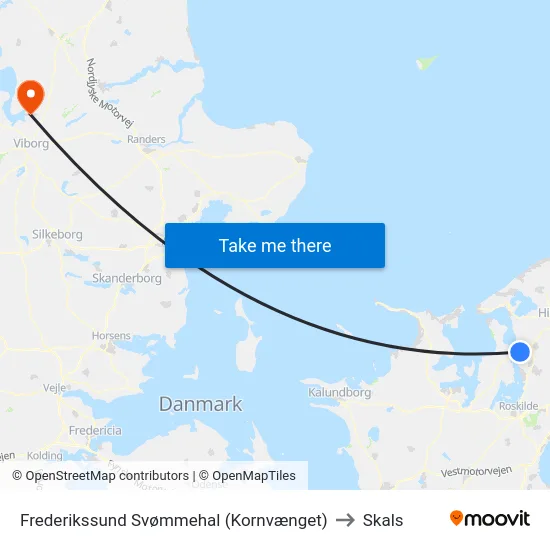 Frederikssund Svømmehal (Kornvænget) to Skals map