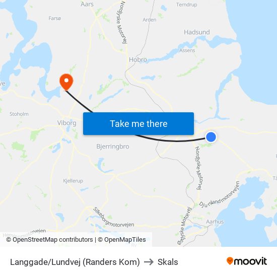 Langgade/Lundvej (Randers Kommune) to Skals map