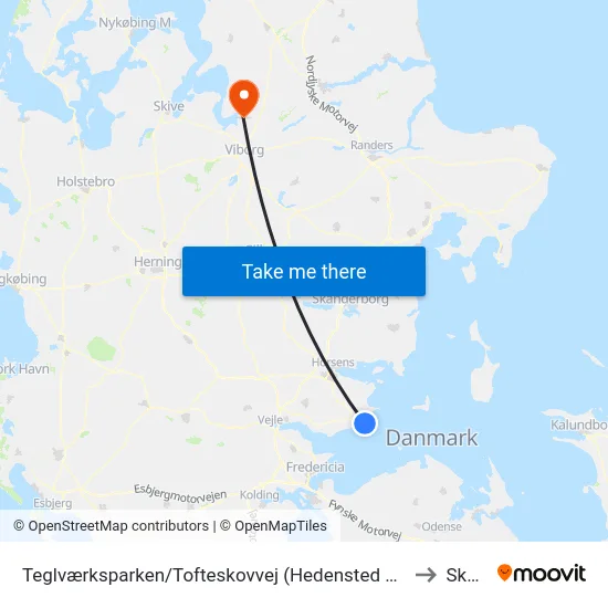 Teglværksparken/Tofteskovvej (Hedensted Kom) to Skals map