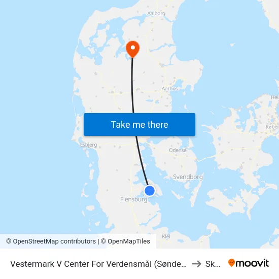 Vestermark V Center For Verdensmål (Sønderborg) to Skals map