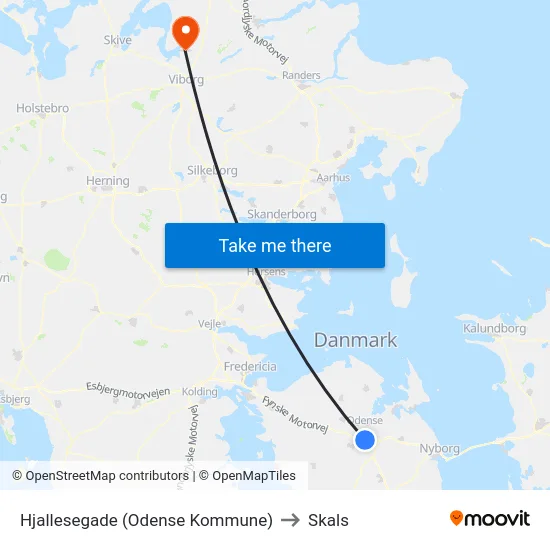 Hjallesegade (Odense Kommune) to Skals map