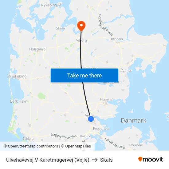 Ulvehavevej V Karetmagervej (Vejle) to Skals map