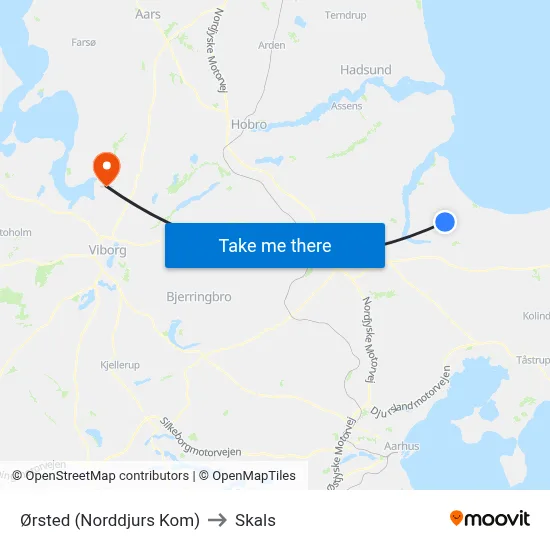 Ørsted (Norddjurs Kom) to Skals map