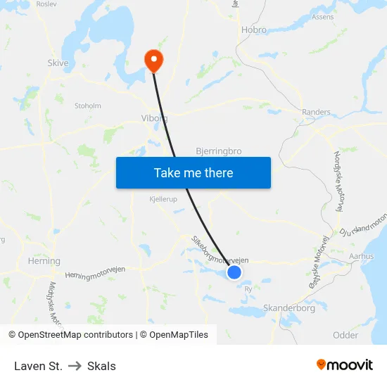 Laven St. to Skals map