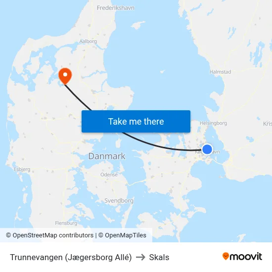 Trunnevangen (Jægersborg Allé) to Skals map