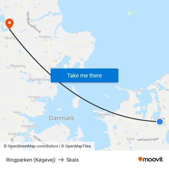 Ringparken (Køgevej) to Skals map