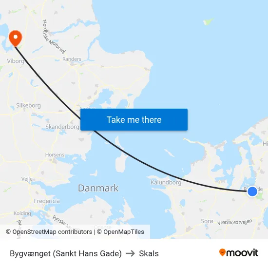 Bygvænget (Sankt Hans Gade) to Skals map