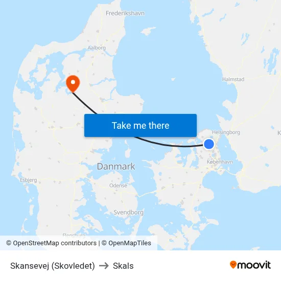 Skansevej (Skovledet) to Skals map