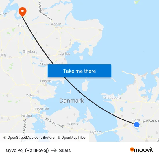 Gyvelvej (Røllikevej) to Skals map