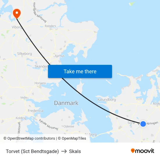 Torvet (Sct Bendtsgade) to Skals map