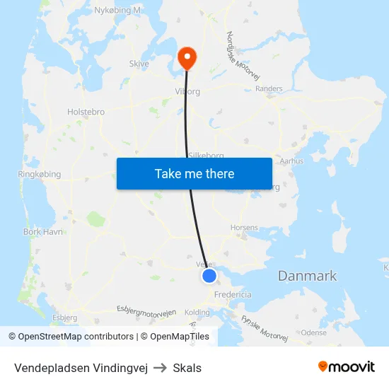 Vendepladsen Vindingvej to Skals map